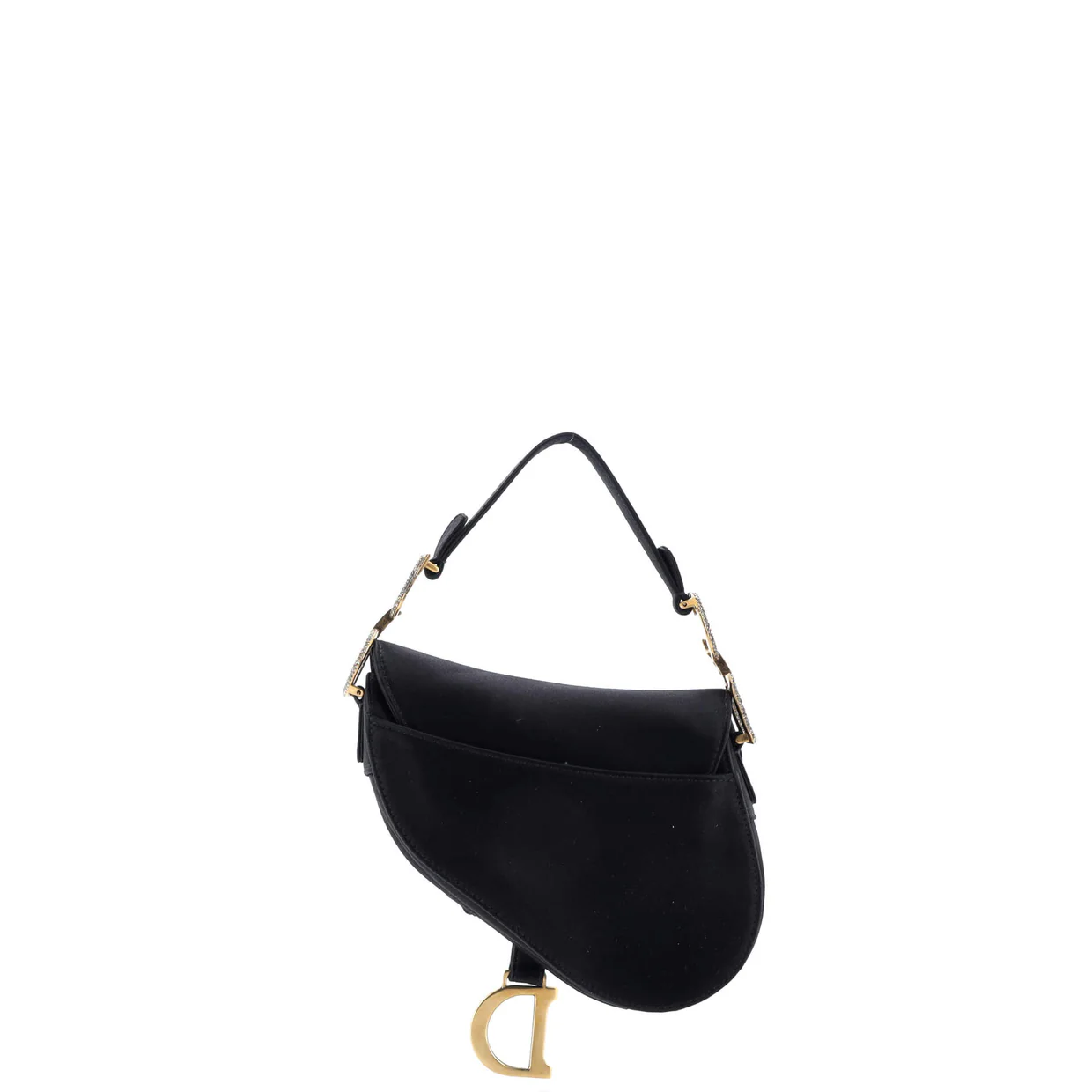 Saddle Handbag Satin with Crystals Mini - Deep Luxury