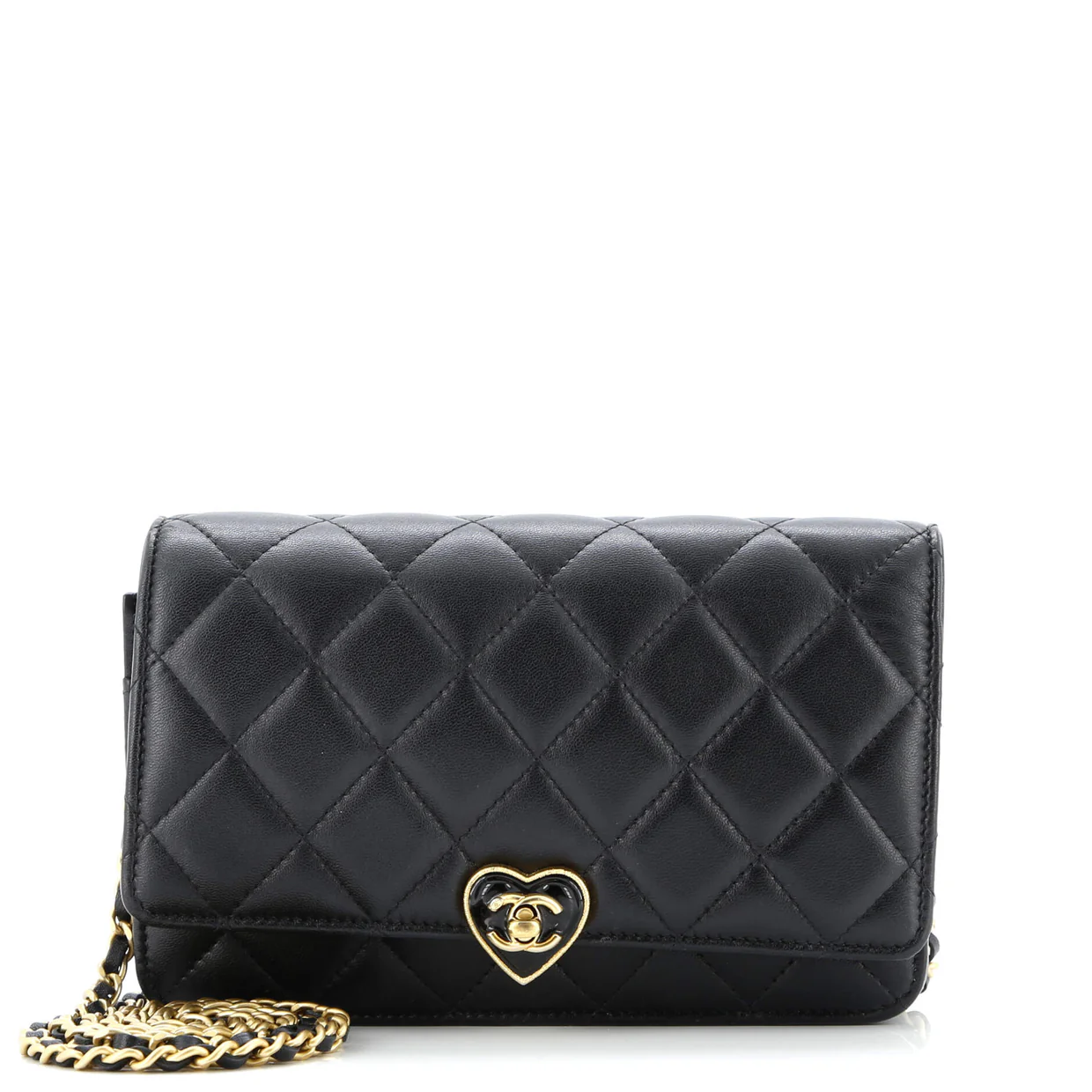Coco Love CC Heart Wallet on Chain Quilted Lambskin - Deep Luxury