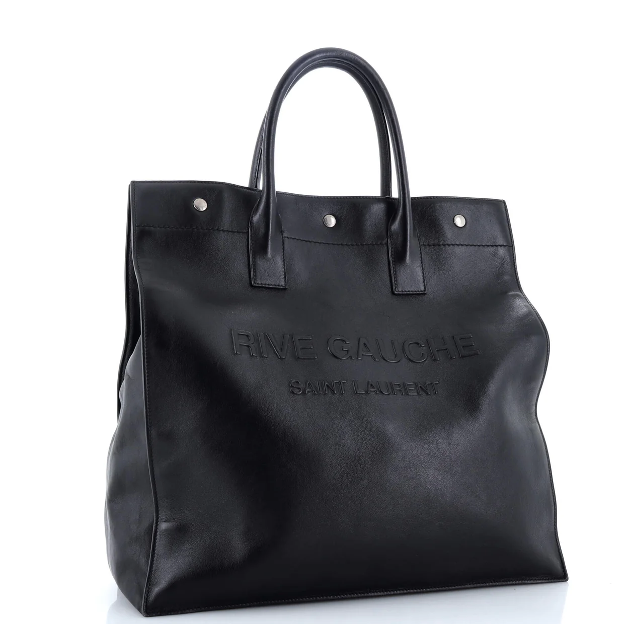 Rive Gauche Shopper Tote Leather Tall - Deep Luxury