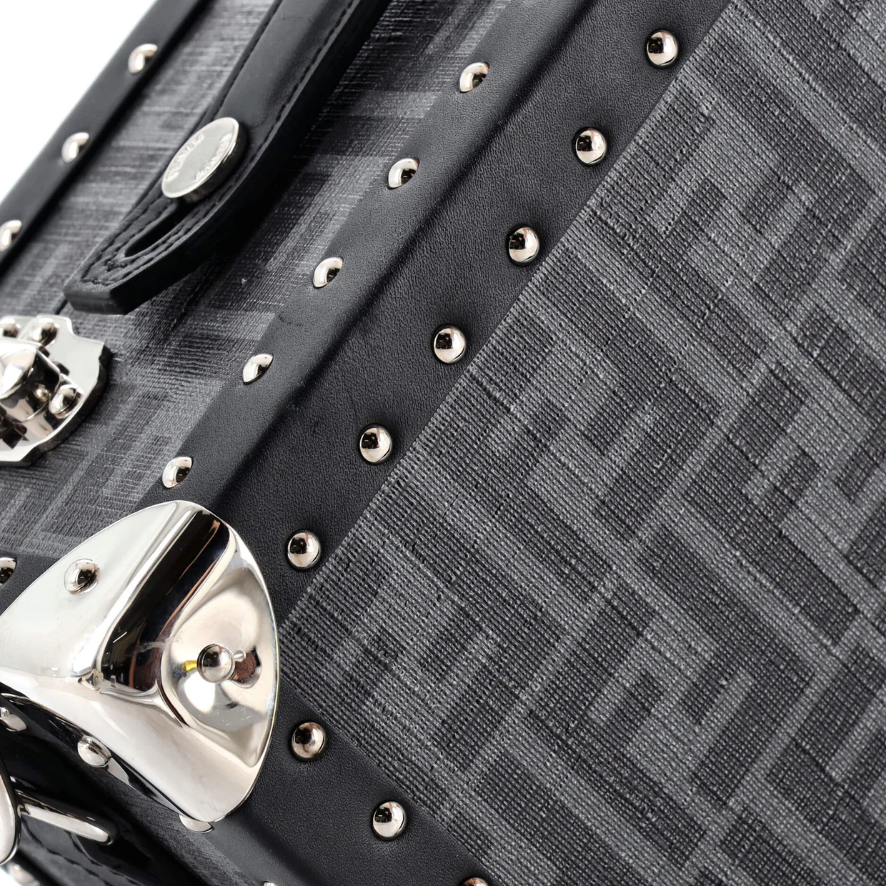 Rigid Suitcase Zucca Canvas with Leather Small - Deep Luxury