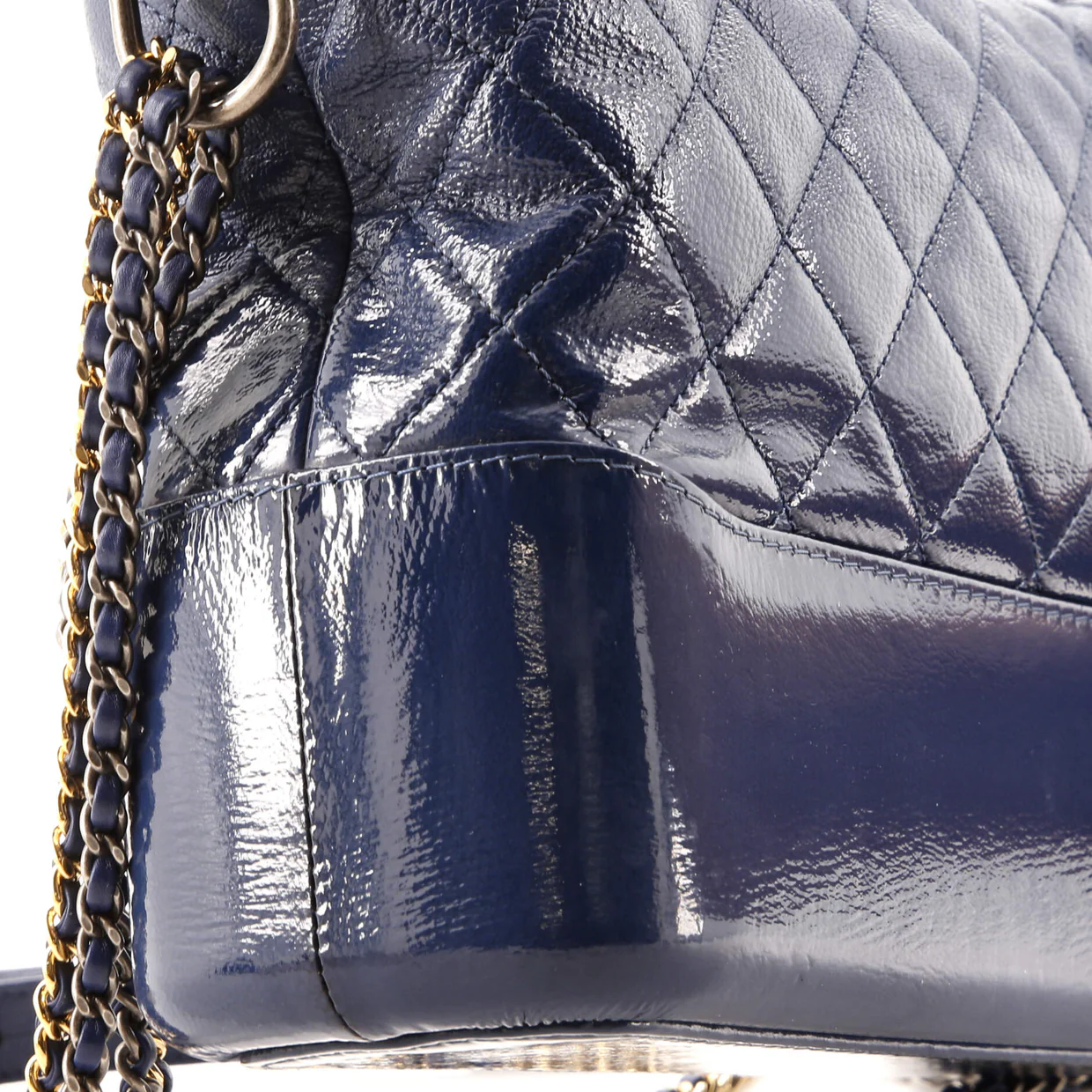 Gabrielle Hobo Quilted Goatskin and Patent Medium - Deep Luxury