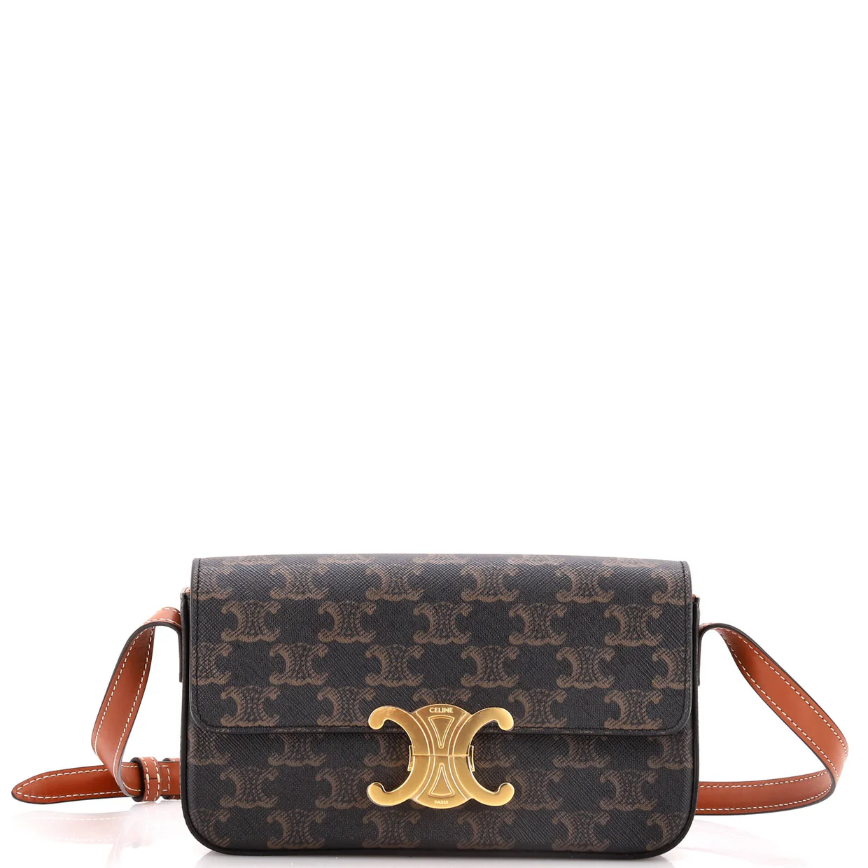 Triomphe East-West Shoulder Bag Triomphe Coated Canvas - Deep Luxury