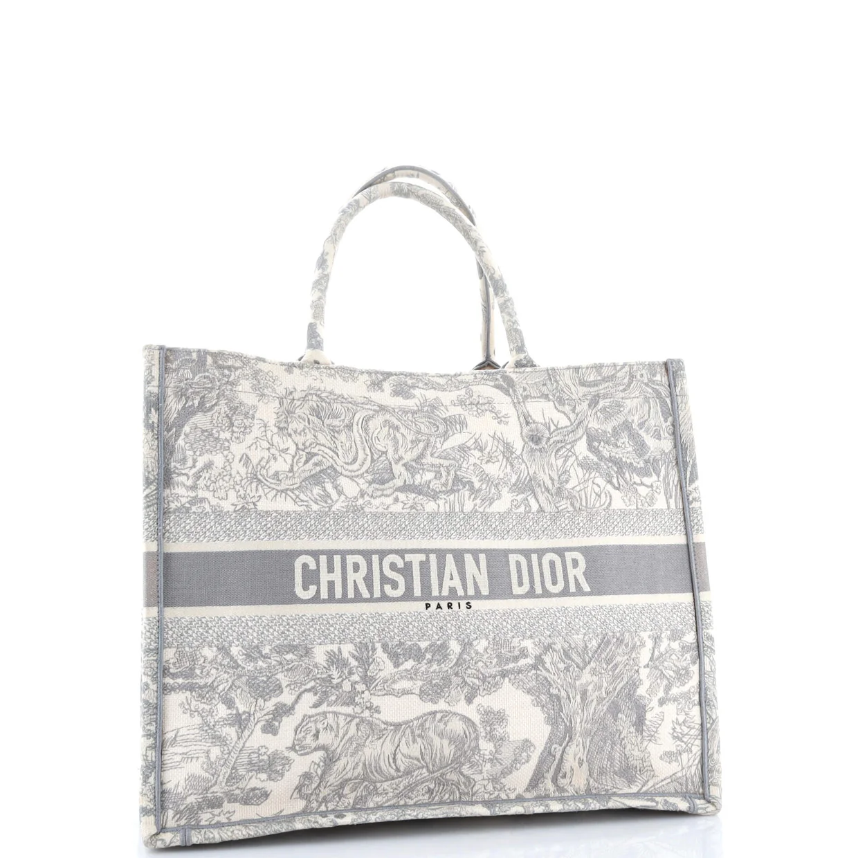 Book Tote Embroidered Canvas Large - Deep Luxury