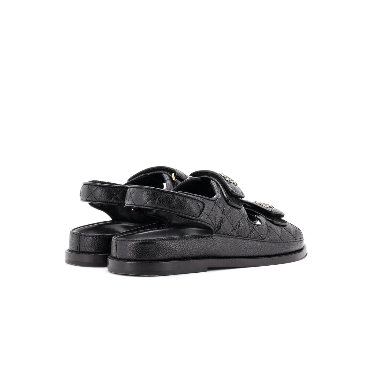 Women's Velcro Dad Sandals Quilted Leather - Deep Luxury