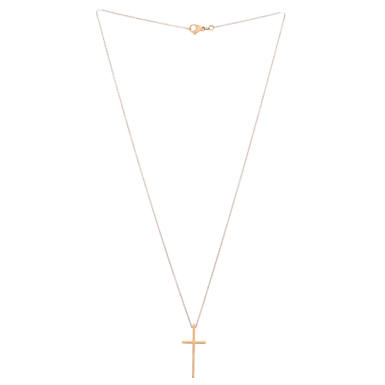 Metro Cross Pendant Necklace 18K Rose Gold - Deep Luxury