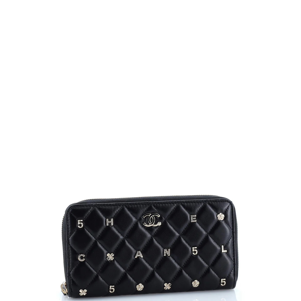 Lucky Charms Zip Around Wallet Quilted Lambskin Long - Deep Luxury