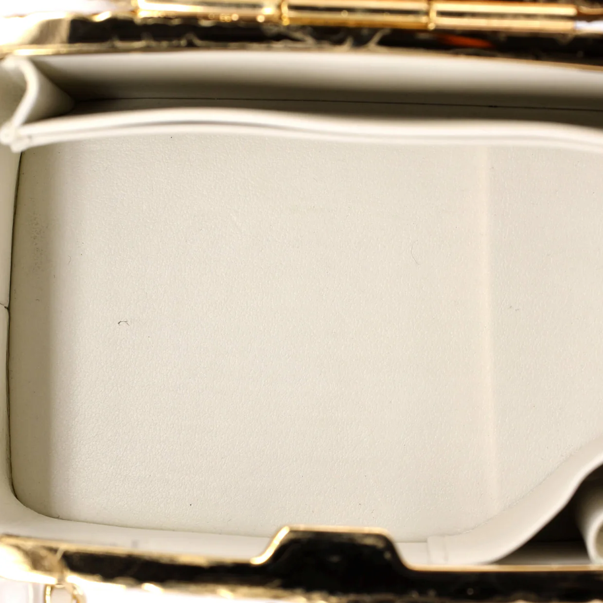 Lock Frame Vanity Case with Chain Quilted Lambskin Small - Deep Luxury