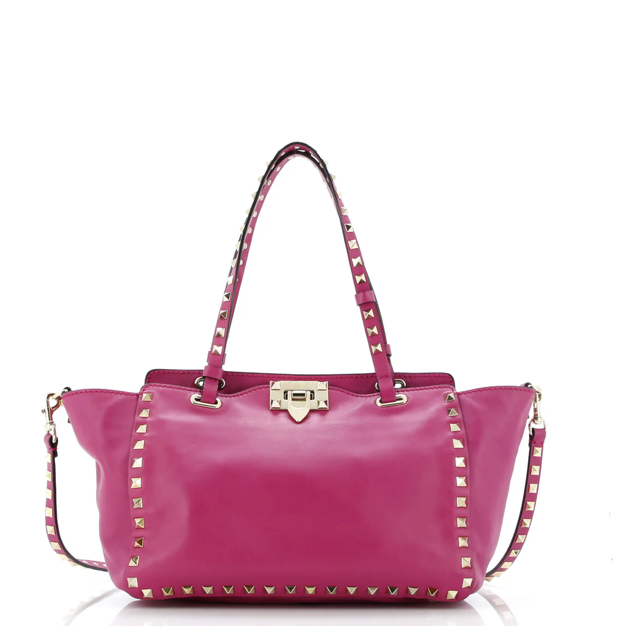 Rockstud Tote Soft Leather Small - Deep Luxury