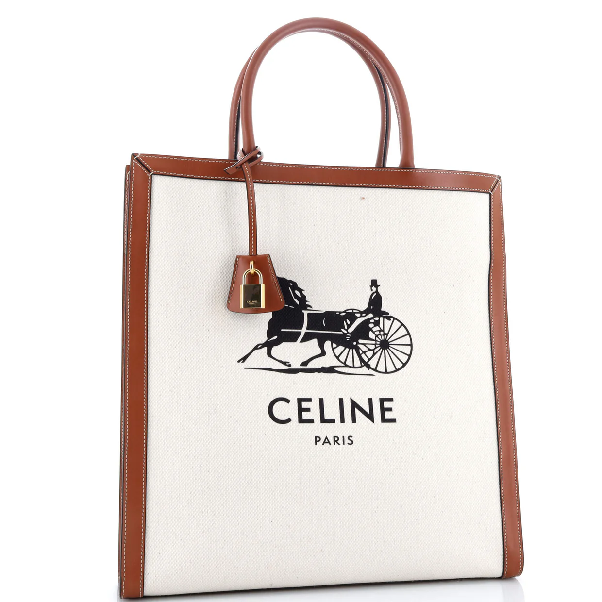 Sulky Vertical Cabas Tote Canvas with Leather Large - Deep Luxury