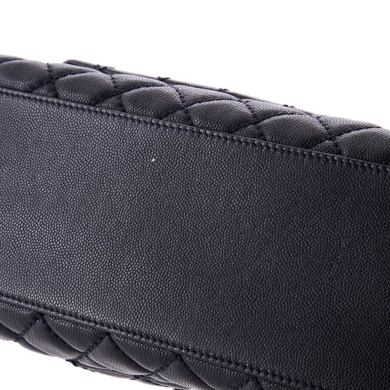 Coco Top Handle Bag Quilted Caviar with Lizard Small - Deep Luxury