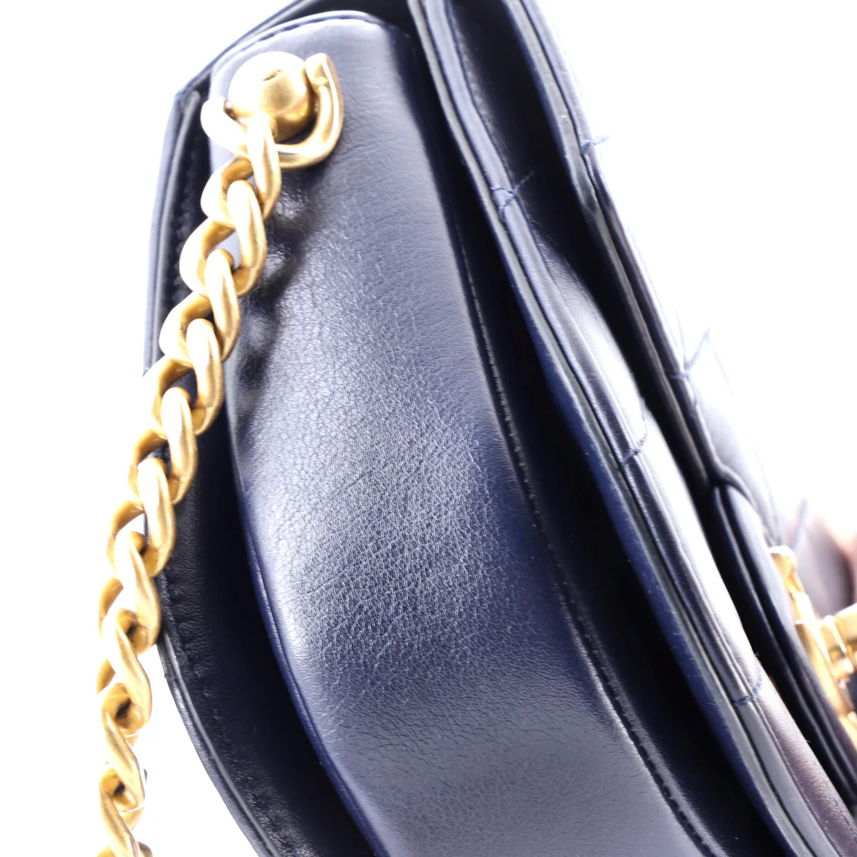 Moon Flap Messenger Bag Quilted Calfskin Mini - Deep Luxury