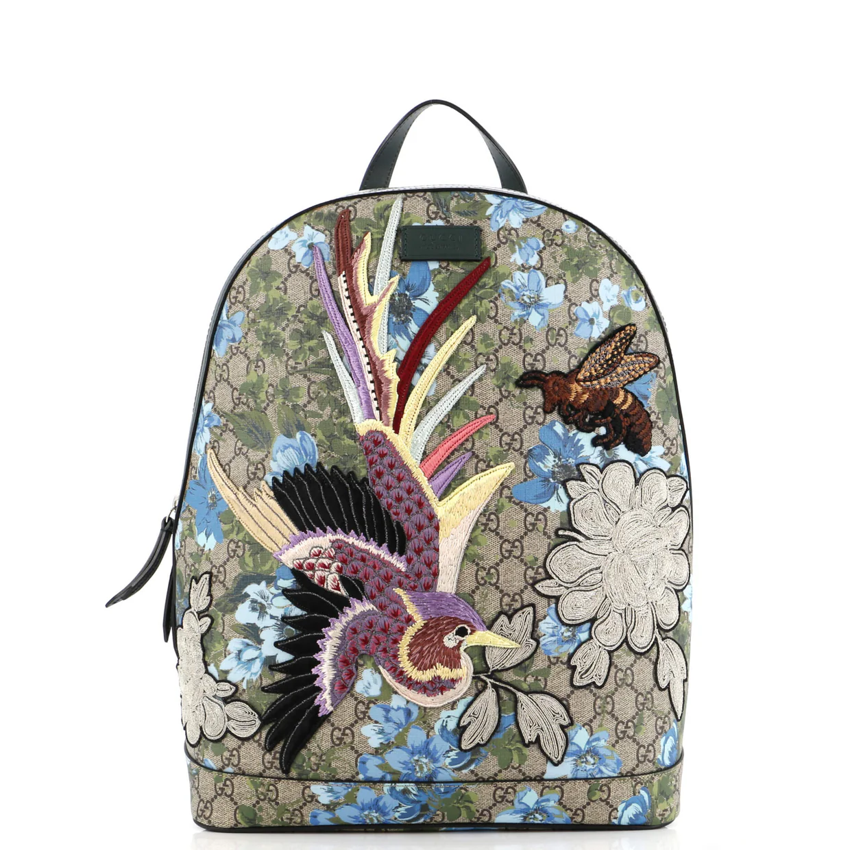 Zip Backpack Embroidered Printed GG Coated Canvas Medium - Deep Luxury