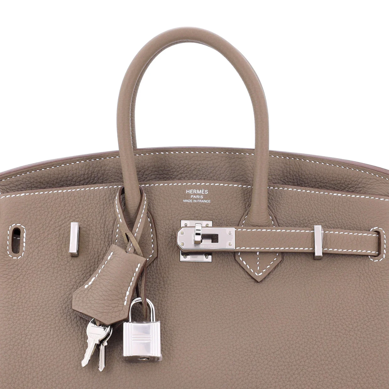 Birkin Handbag Grey Togo with Palladium Hardware 25 - Deep Luxury