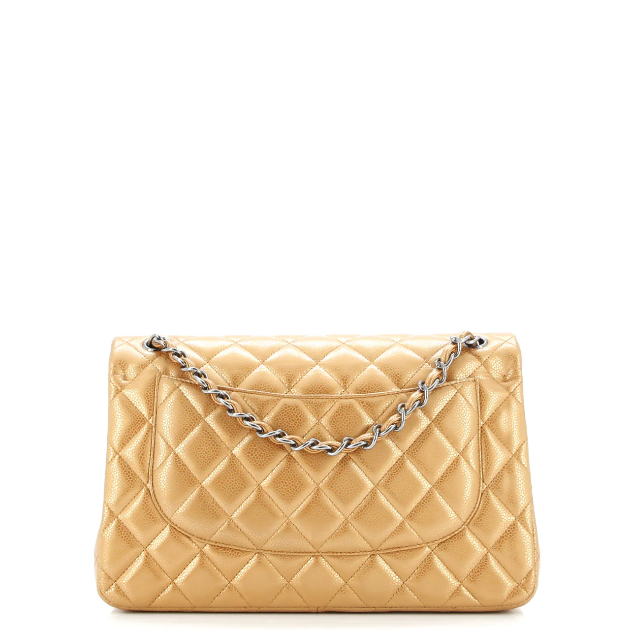 Classic Double Flap Bag Quilted Metallic Caviar Jumbo - Deep Luxury