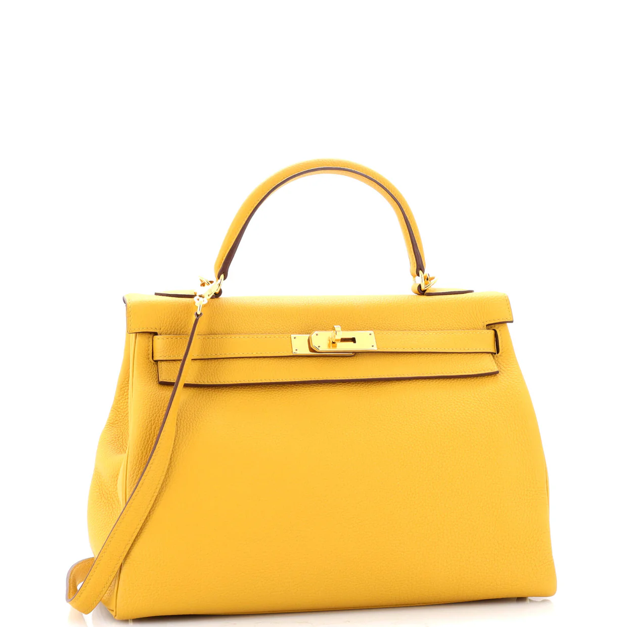Kelly Handbag Jaune Ambre Togo with Gold Hardware 32 - Deep Luxury