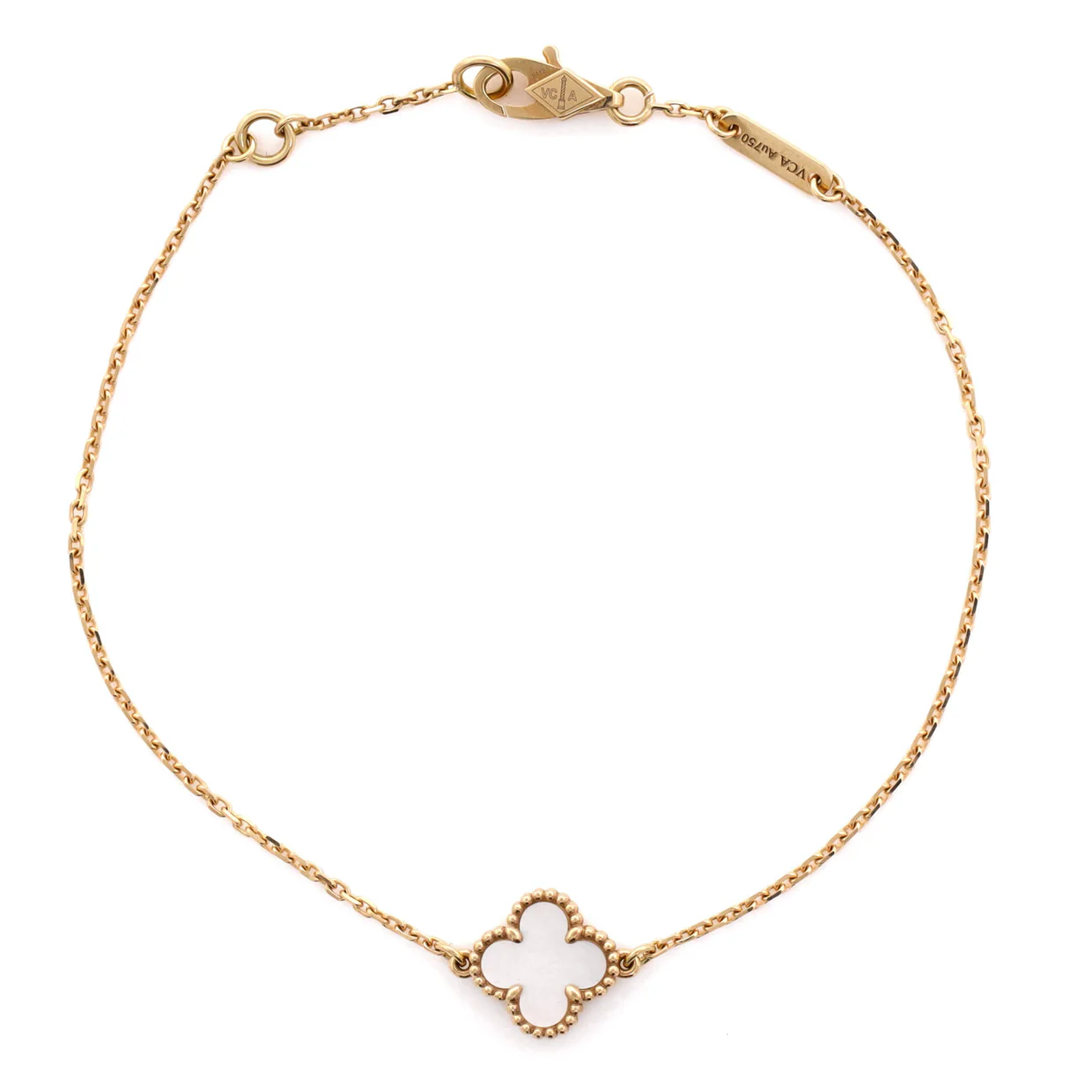 Sweet Alhambra Bracelet 18K Yellow Gold and Mother of Pearl - Deep Luxury