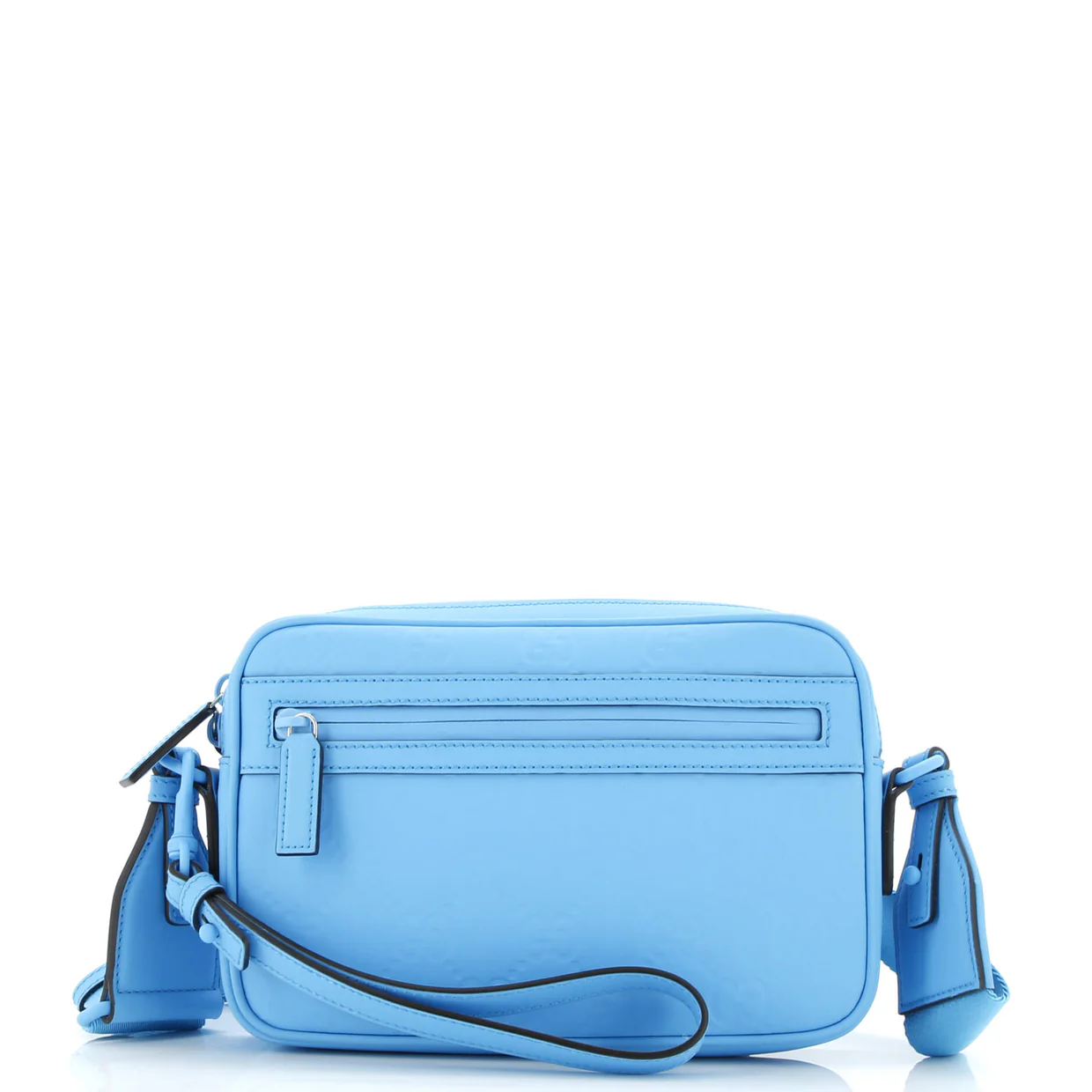 Front Zip Crossbody Bag GG Rubber Effect Leather Small - Deep Luxury