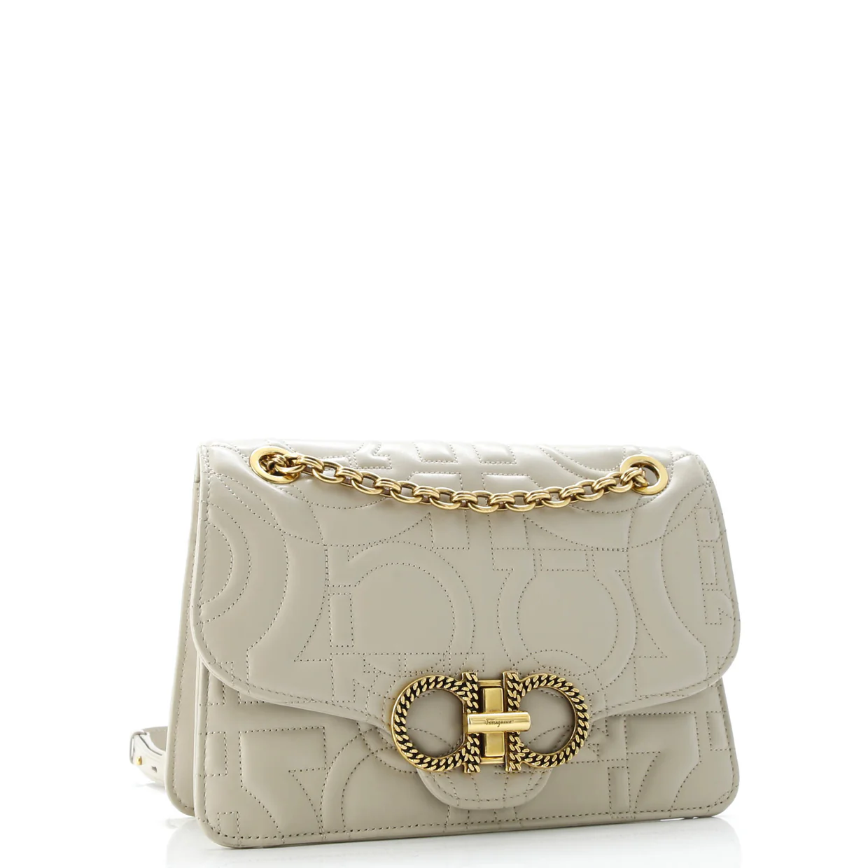 Gancini Turnlock Flap Bag Gancini Quilted Leather Medium - Deep Luxury