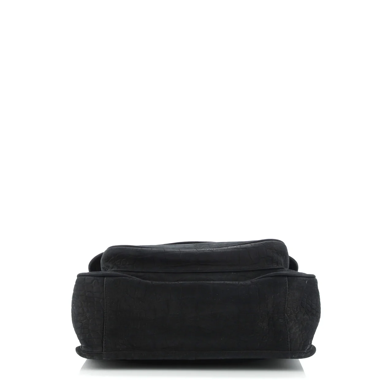 Niki Chain Flap Bag Crocodile Embossed Nubuck Medium - Deep Luxury