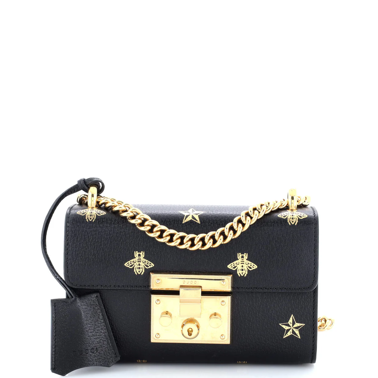 Padlock Shoulder Bag Printed Leather Small - Deep Luxury