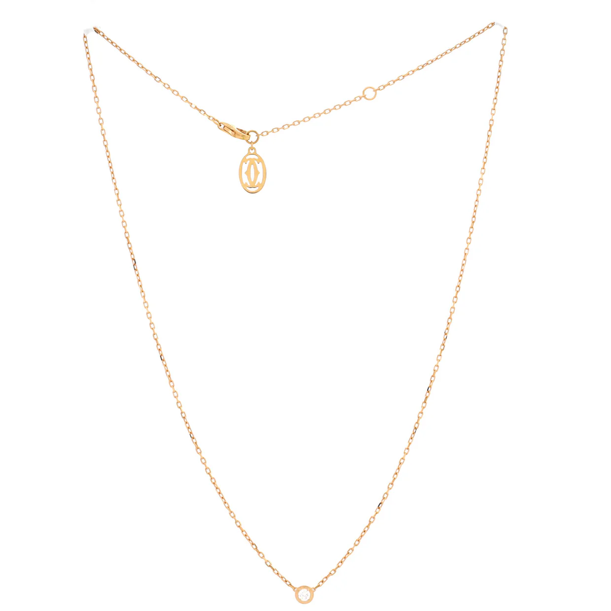 Cartier D'Amour Pendant Necklace 18K Rose Gold with Diamond Small - Deep Luxury