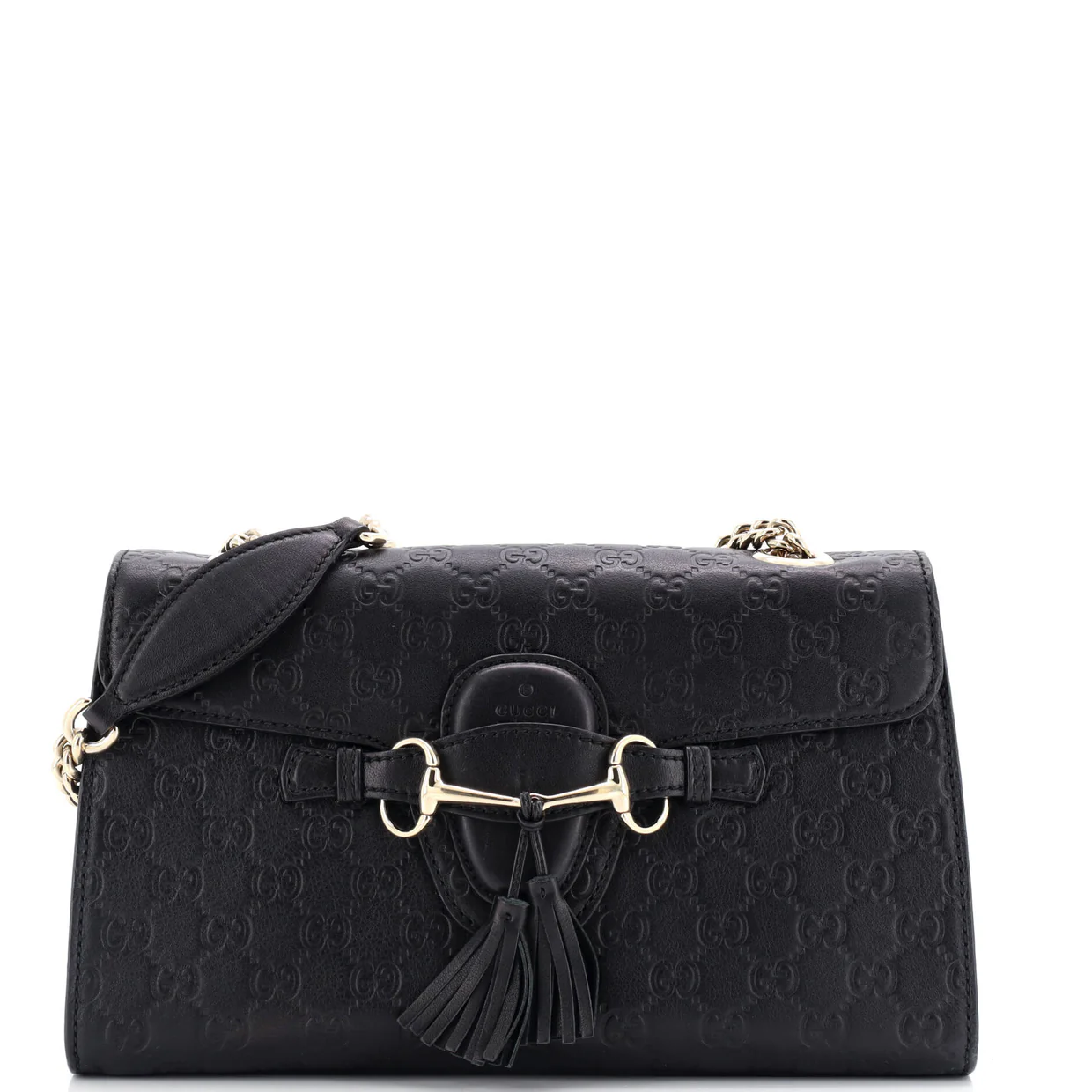 Emily Chain Flap Bag Guccissima Leather Medium - Deep Luxury