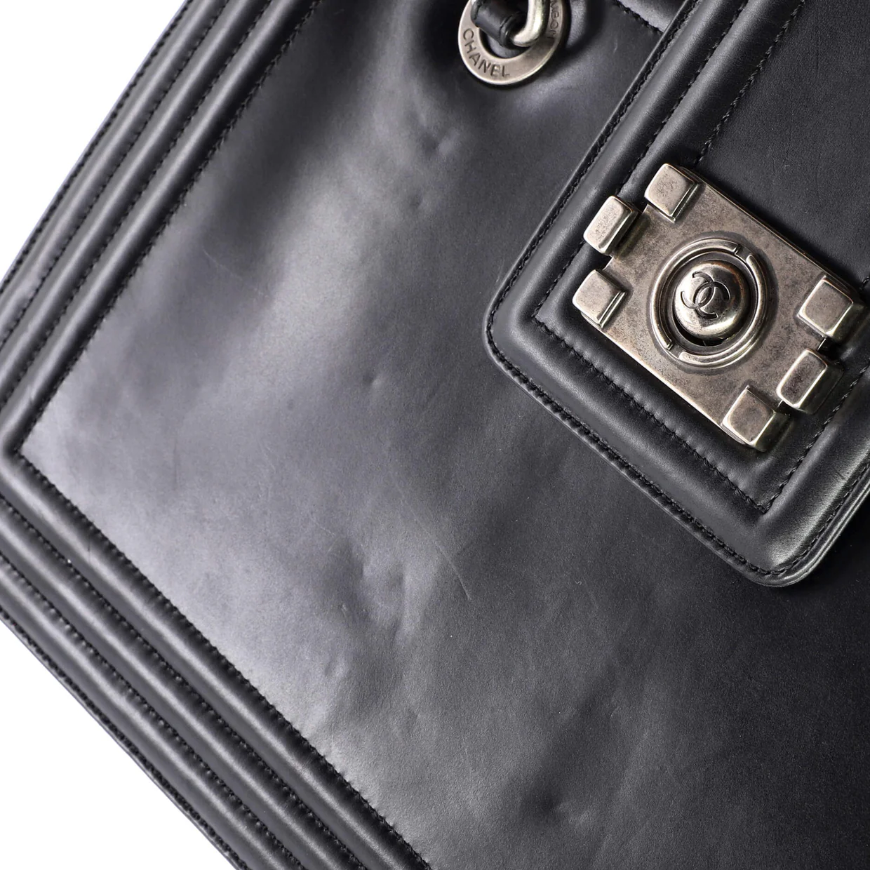 Boy Tote Glazed Calfskin Small - Deep Luxury