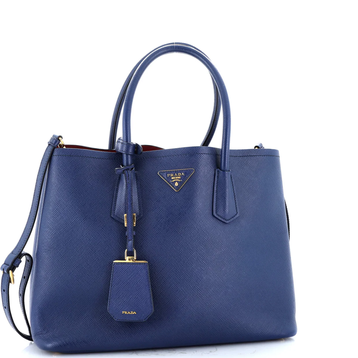 Cuir Double Tote Saffiano Leather Medium - Deep Luxury