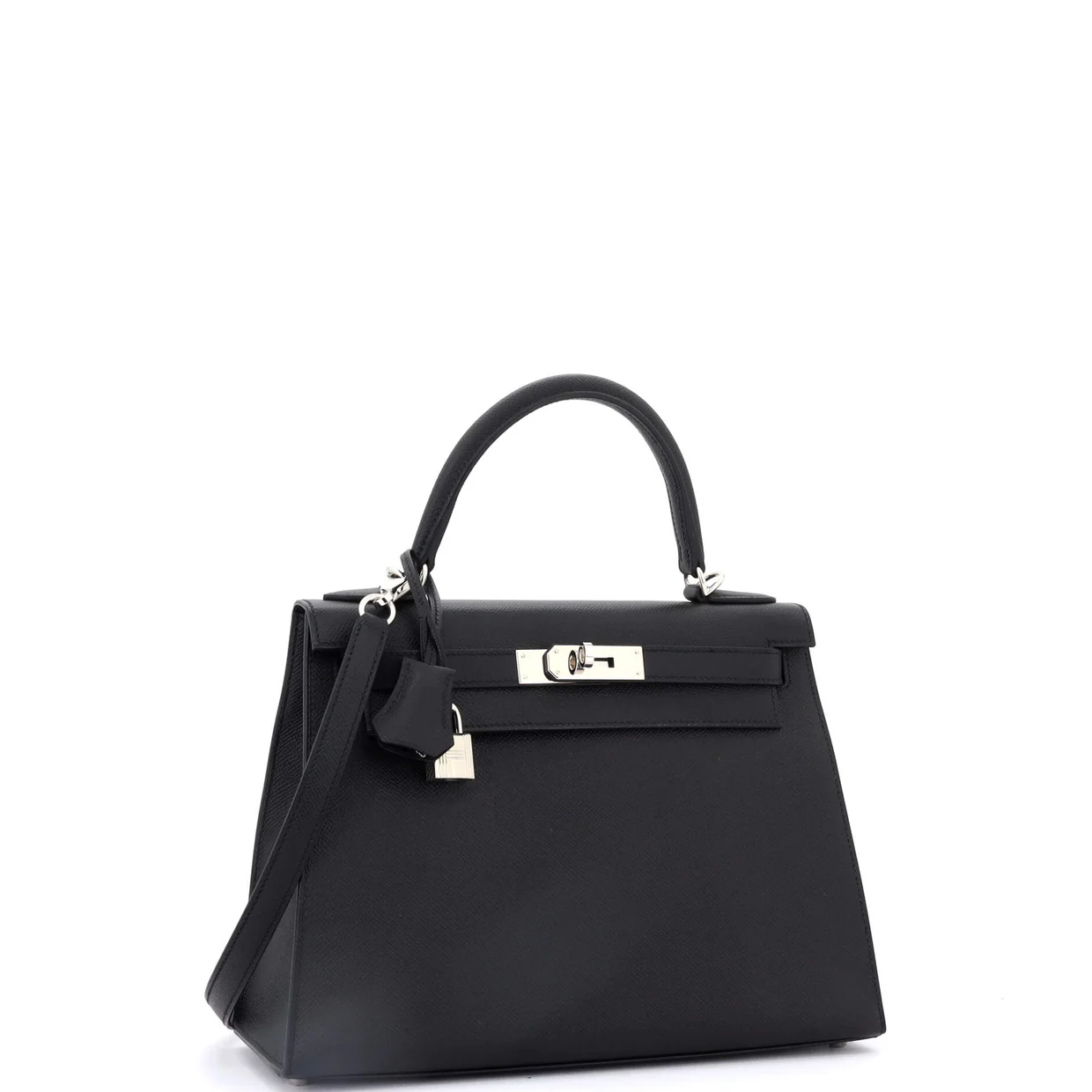 Kelly Handbag Noir Epsom with Palladium Hardware 28 - Deep Luxury
