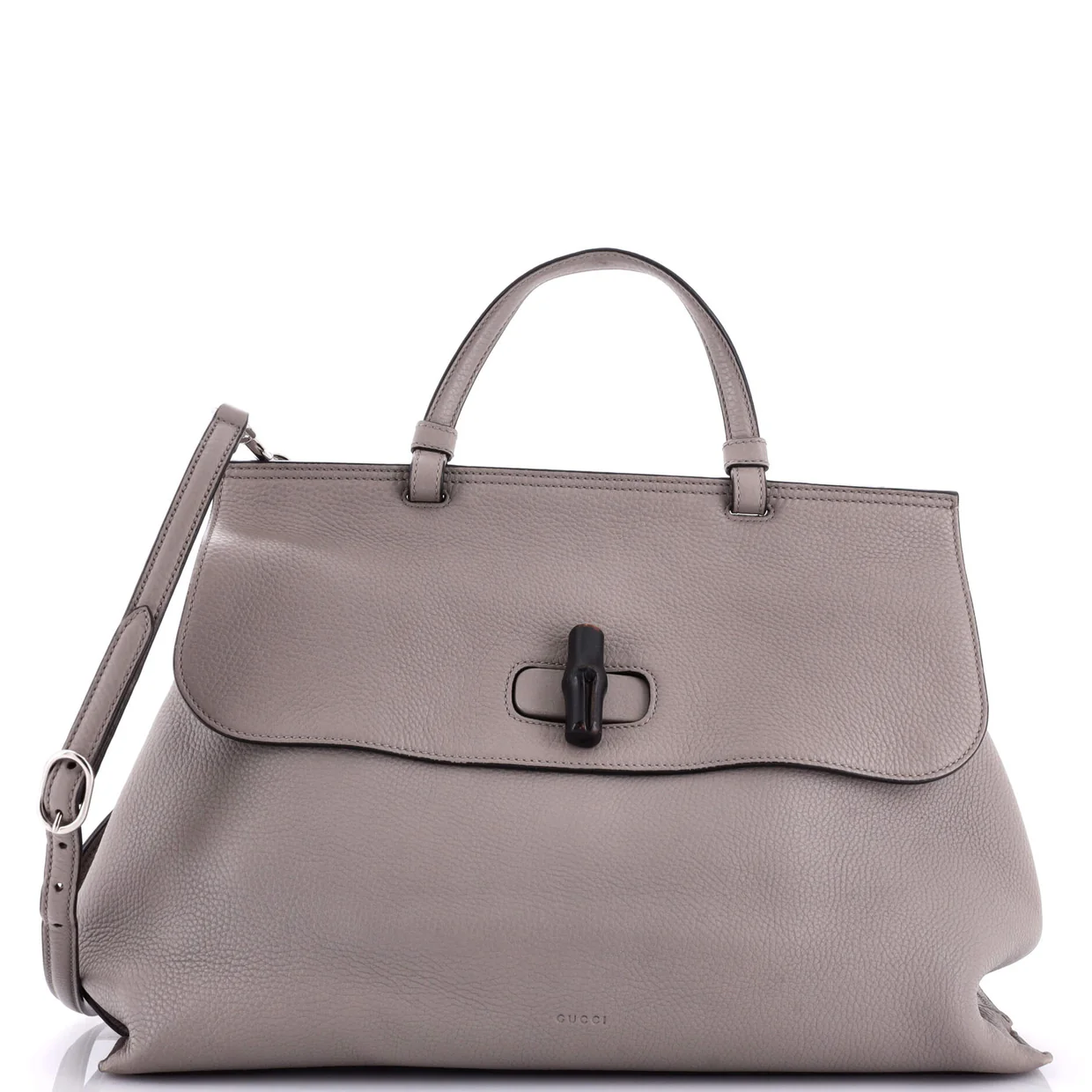 Bamboo Daily Top Handle Bag Leather Large - Deep Luxury