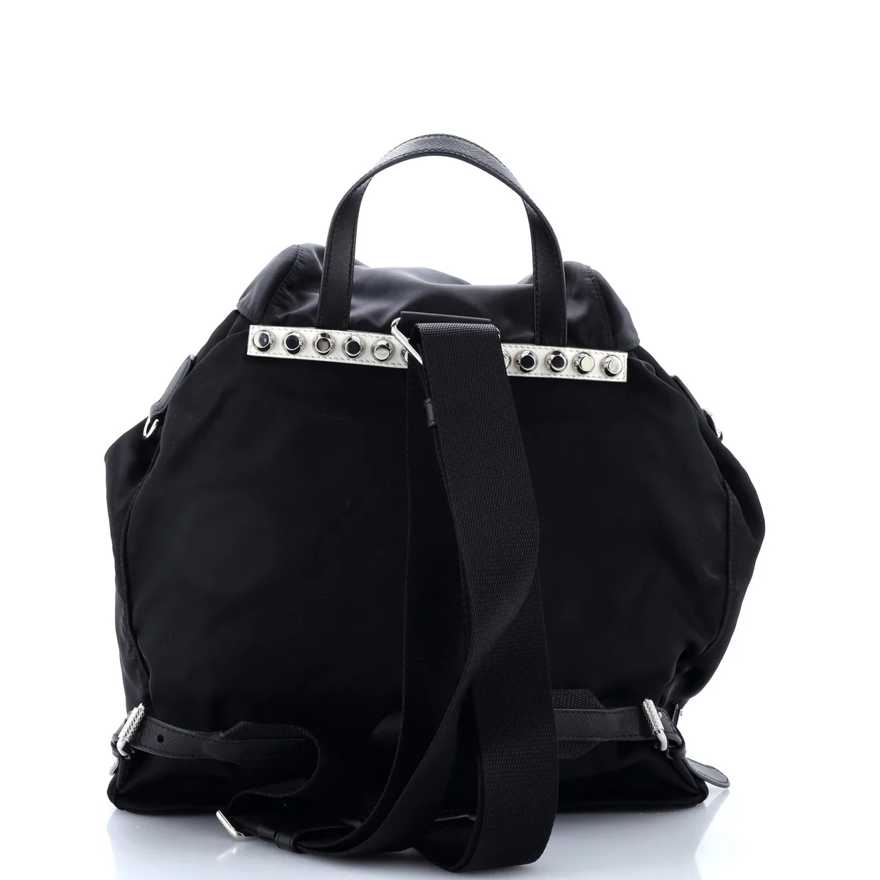 New Vela Backpack Tessuto with Studded Leather - Deep Luxury