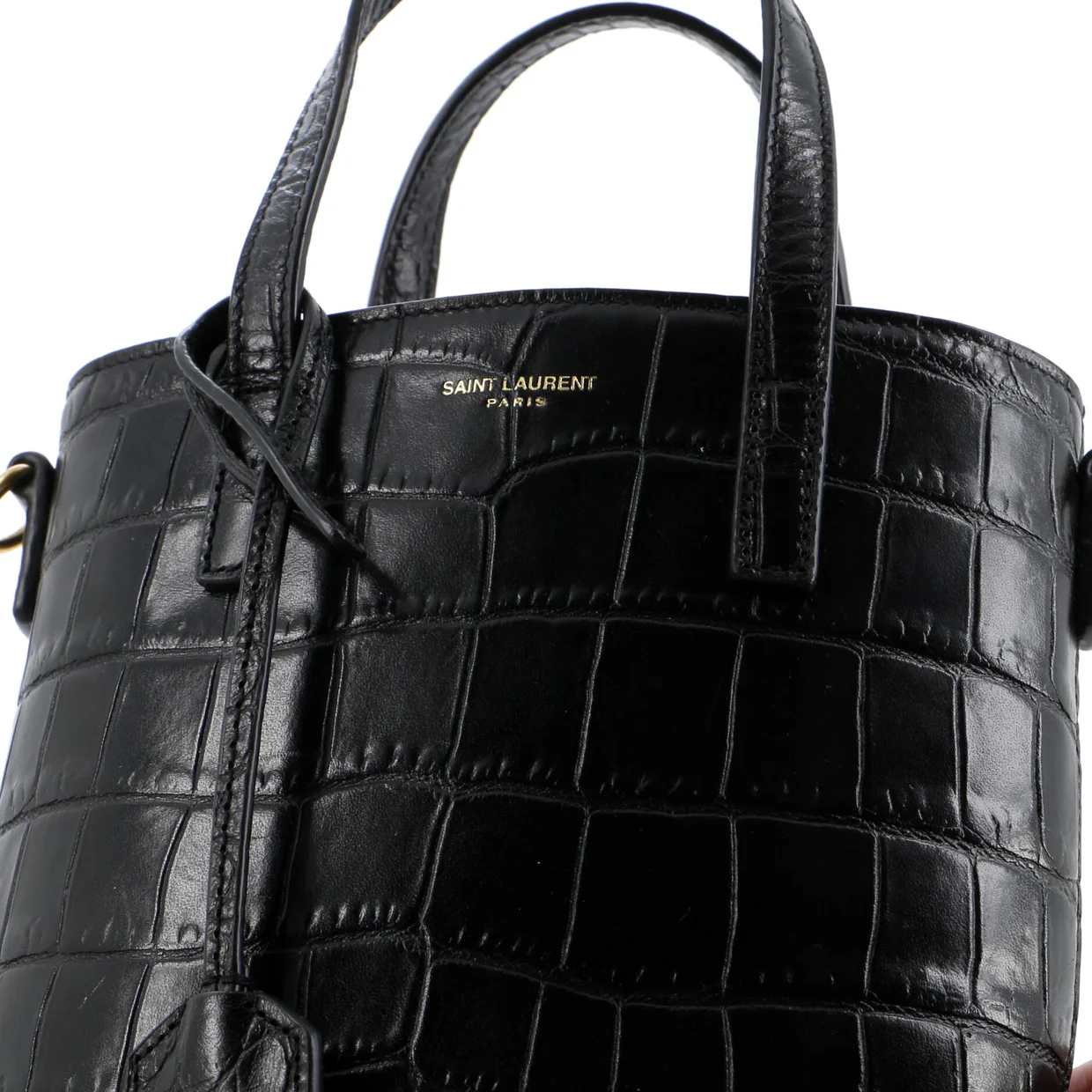 Shopper Tote Crocodile Embossed Leather Mini Toy - Deep Luxury