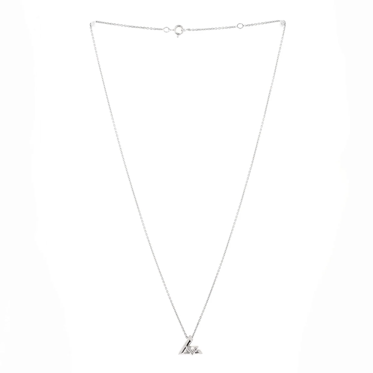 LV Volt One Pendant Necklace 18K White Gold with Diamond Small - Deep Luxury