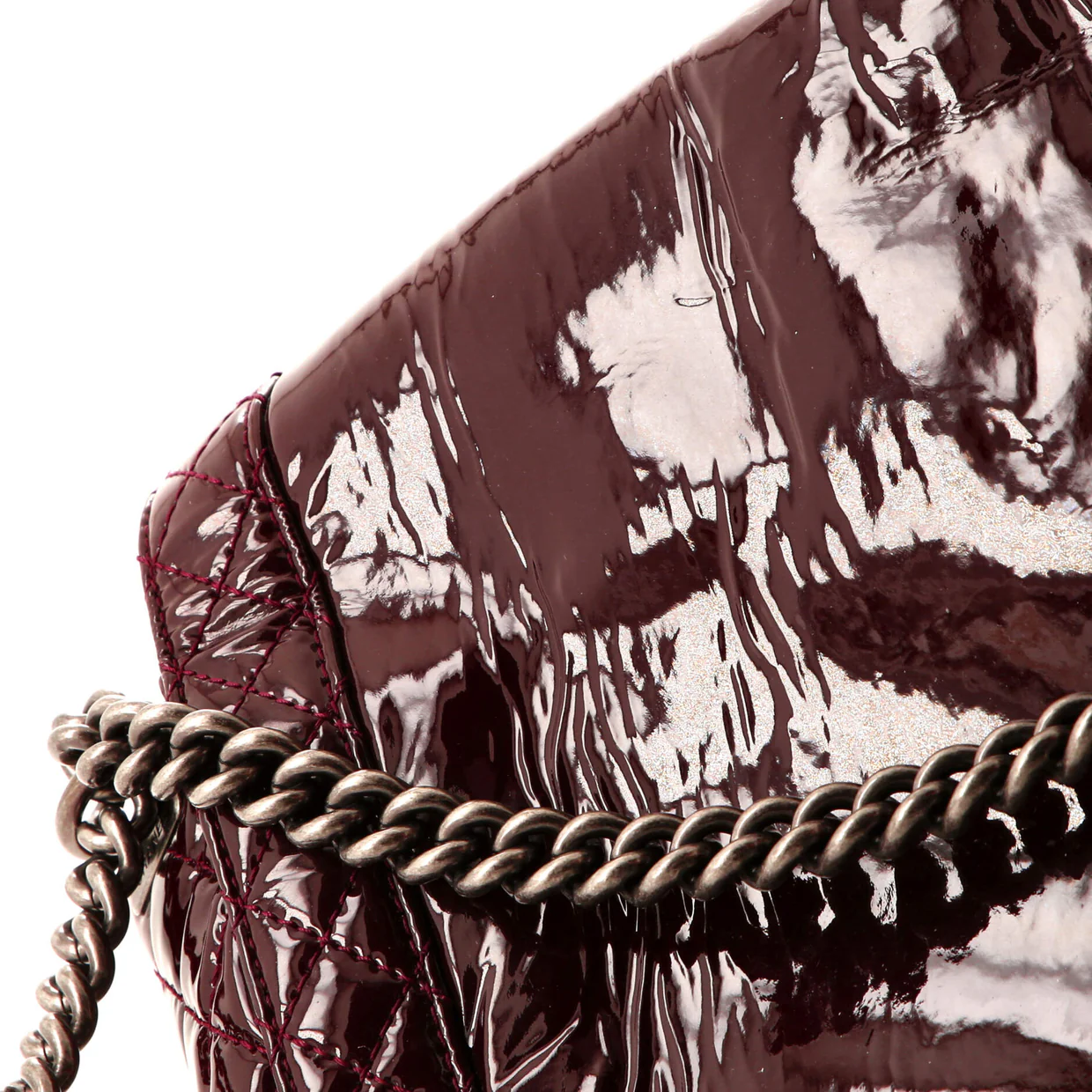 Reverso Boy Flap Bag Patent Large - Deep Luxury