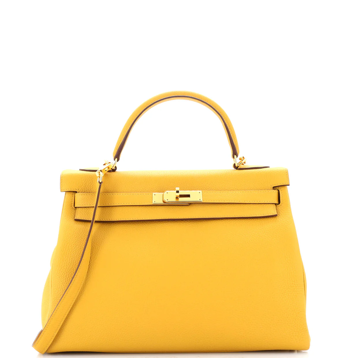 Kelly Handbag Jaune Ambre Togo with Gold Hardware 32 - Deep Luxury