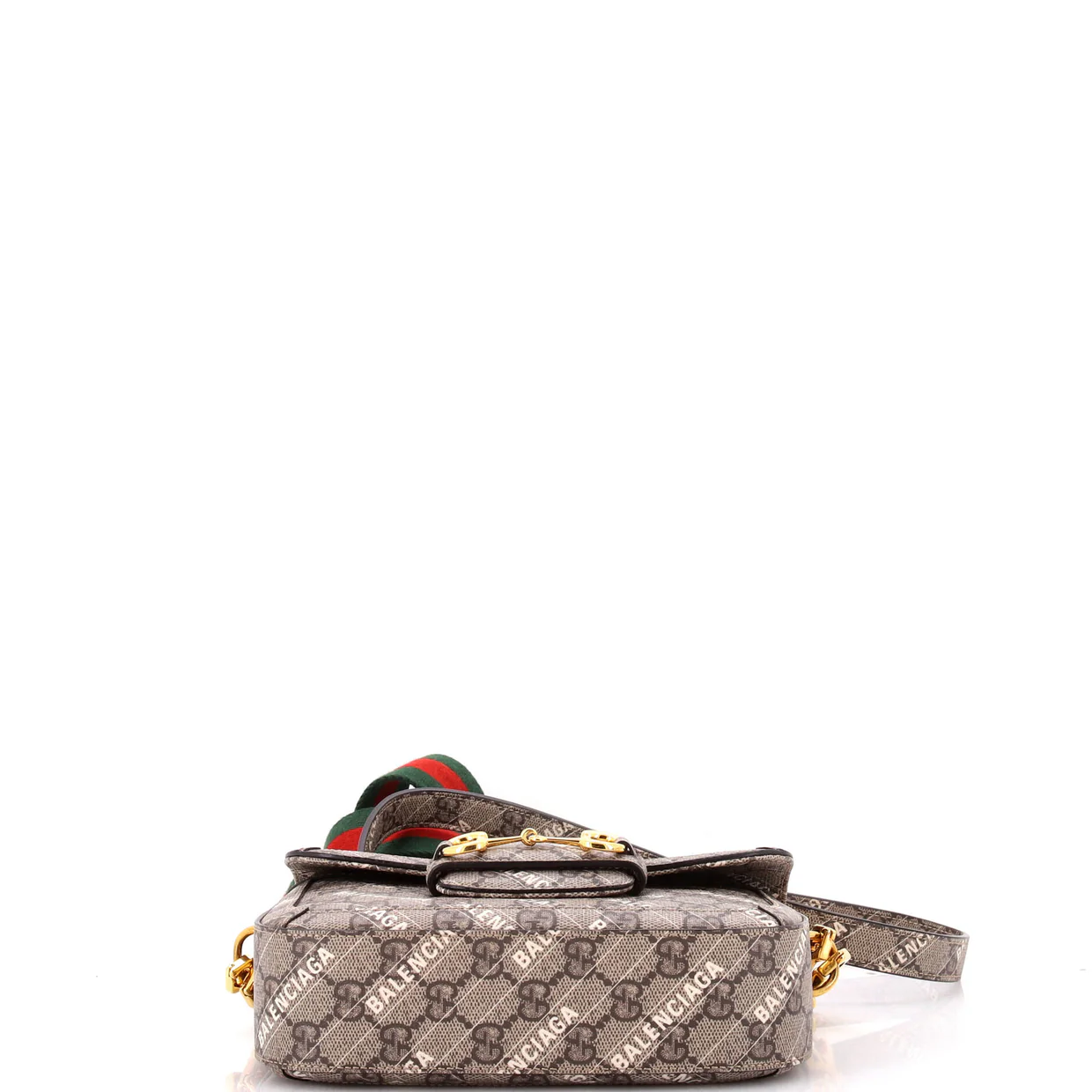 x Balenciaga The Hacker Project Horsebit 1955 Shoulder Bag GG Coated Canvas Mini - Deep Luxury