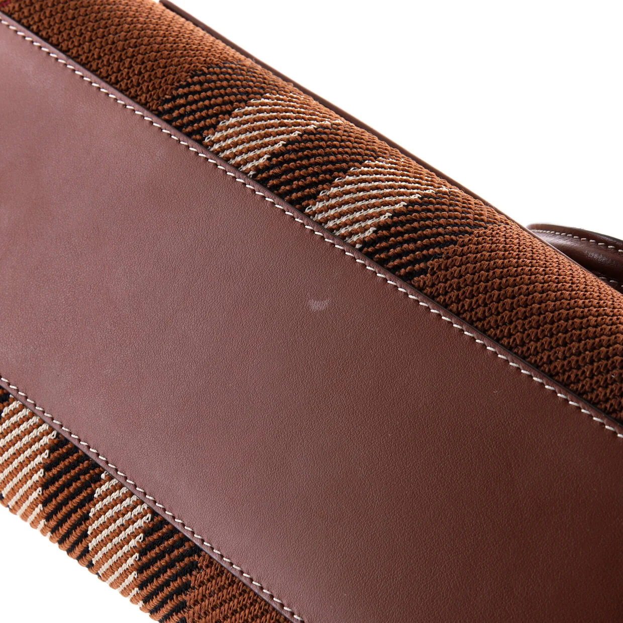 Freya Shopping Tote Check Canvas with Leather Small - Deep Luxury