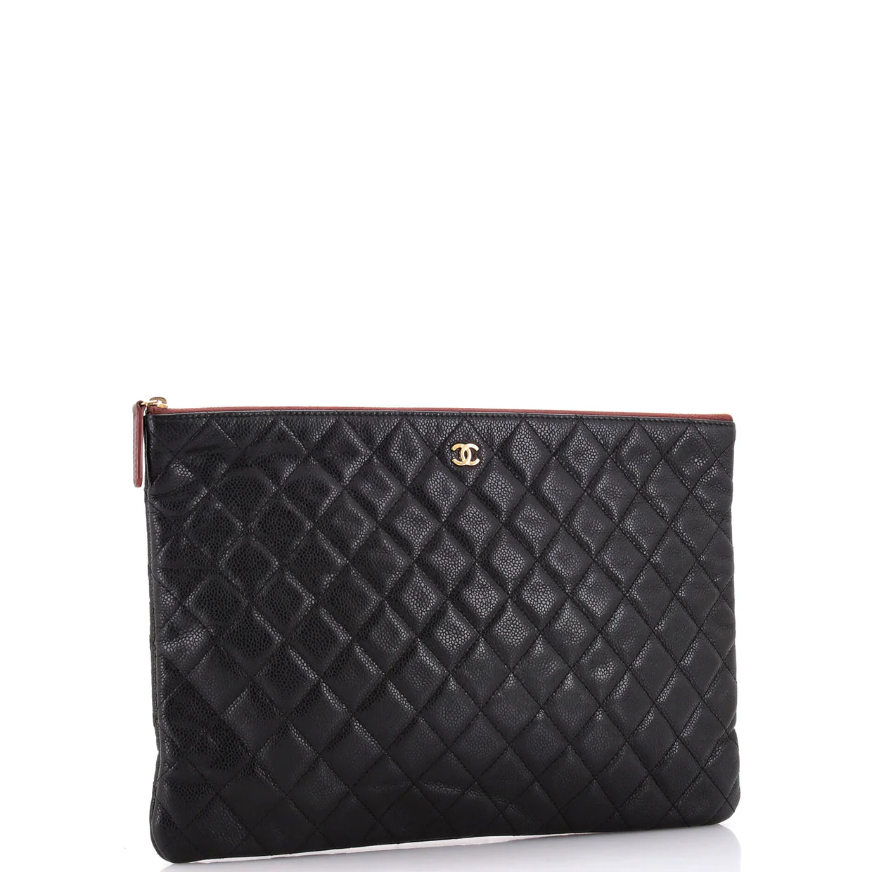 O Case Clutch Quilted Caviar Large - Deep Luxury