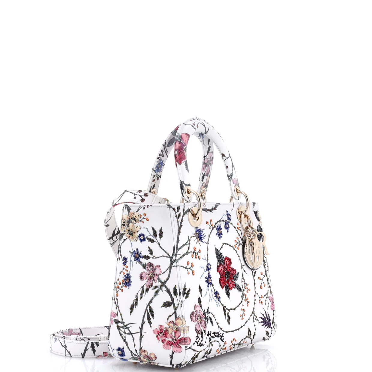 Lady Dior Bag Floral Beaded Leather Medium - Deep Luxury