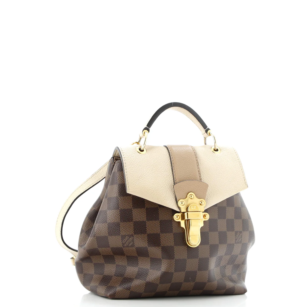 Clapton Backpack Damier and Leather - Deep Luxury