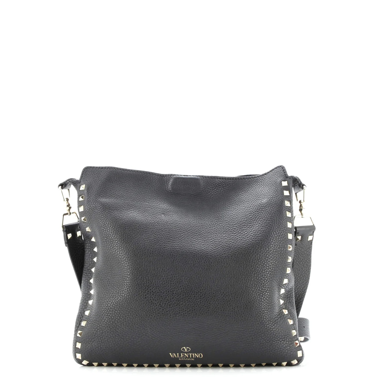 Rockstud Flip Lock Messenger Bag Leather Medium - Deep Luxury