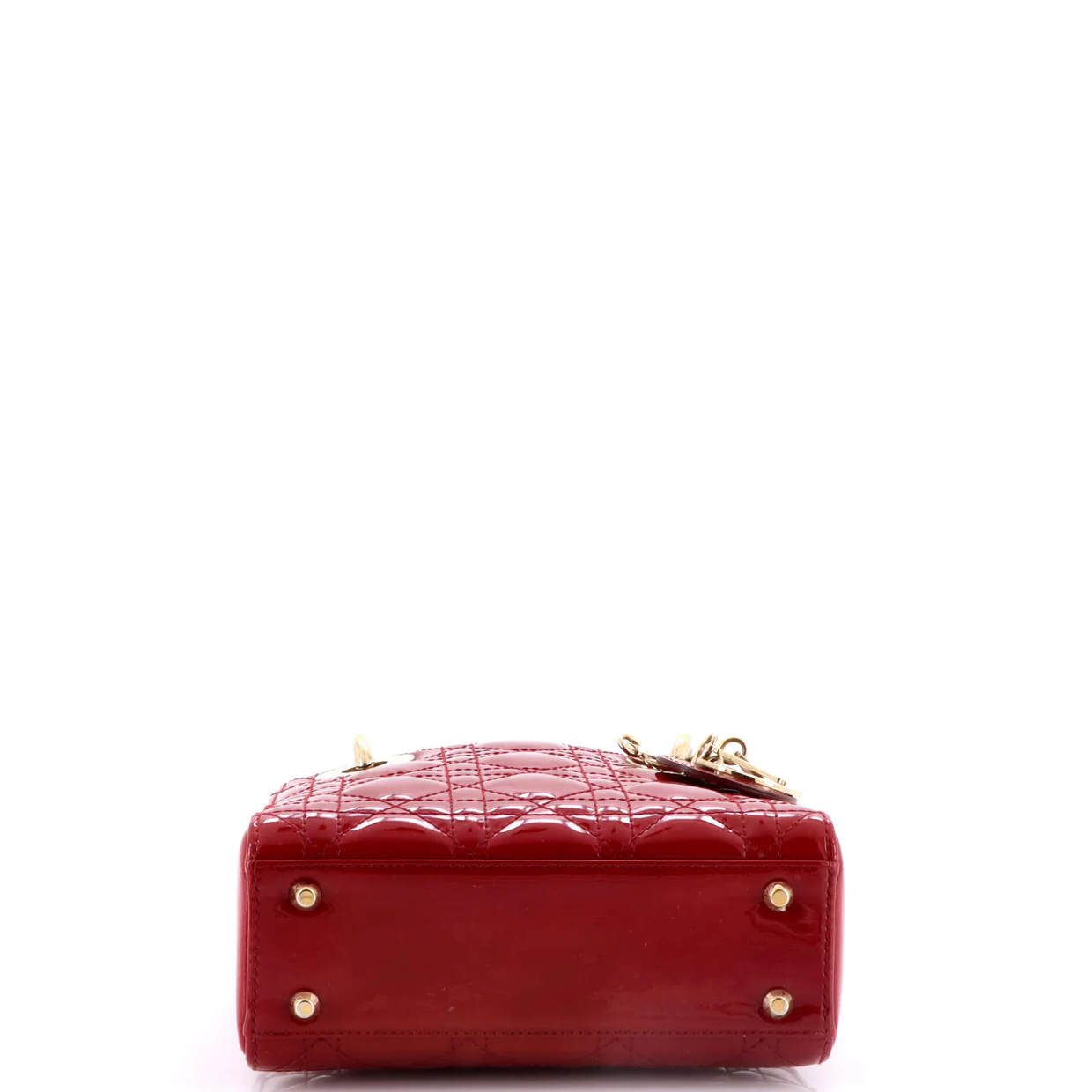 Lady Dior Chain Bag Cannage Quilt Patent Mini - Deep Luxury