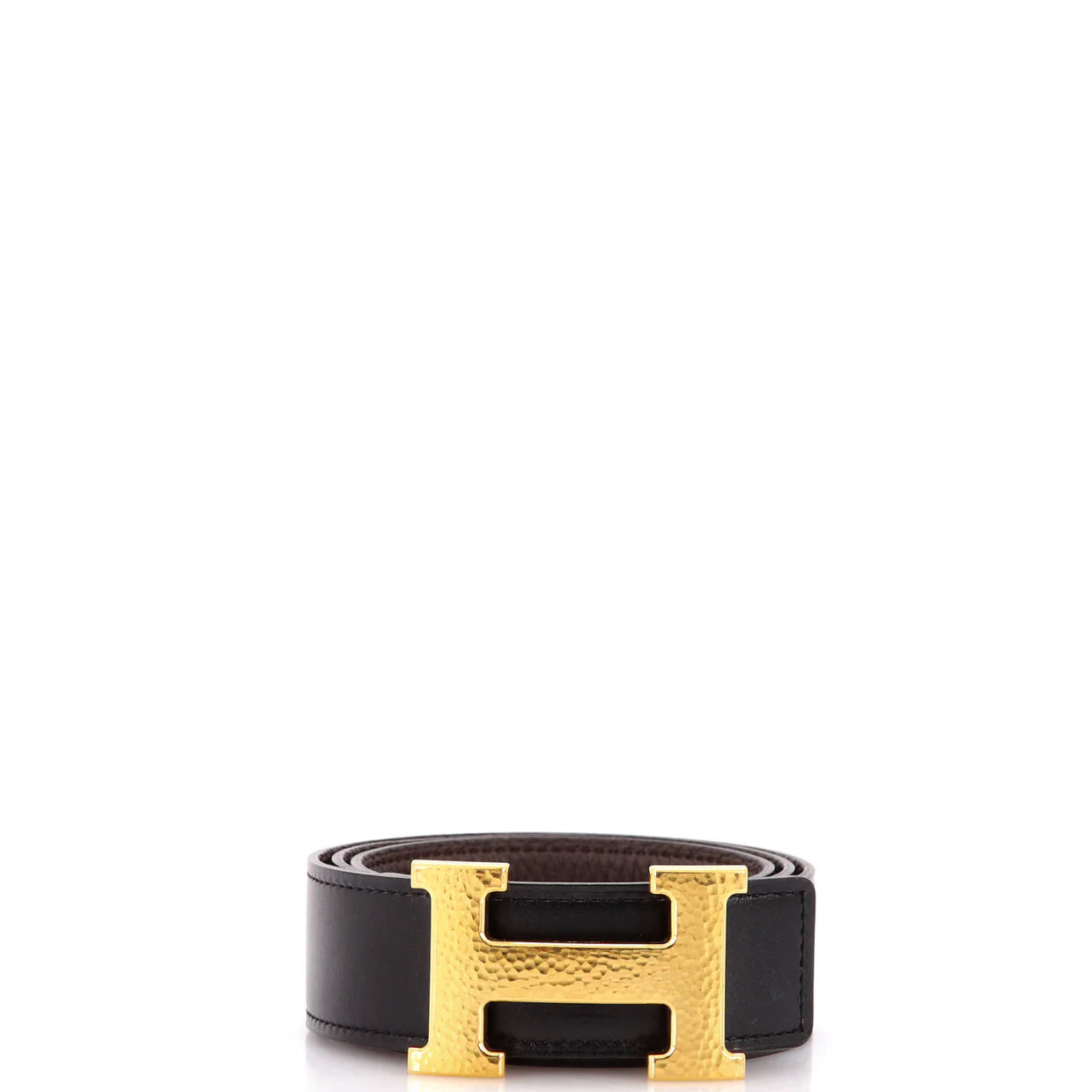 Constance Martelee H Reversible Belt Leather with Hammered Hardware Medium - Deep Luxury