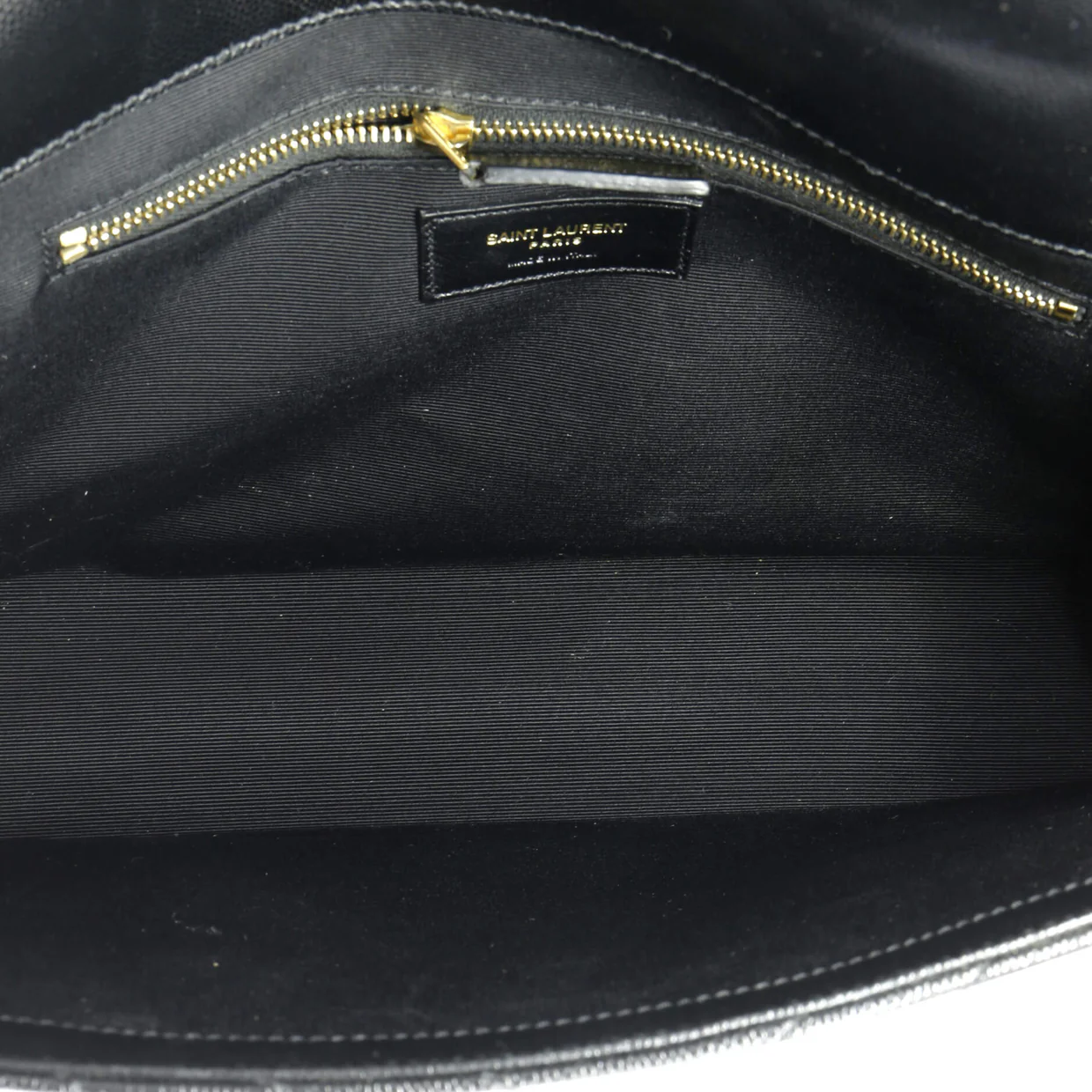 Classic Monogram Envelope Satchel Matelasse Chevron Leather Large - Deep Luxury