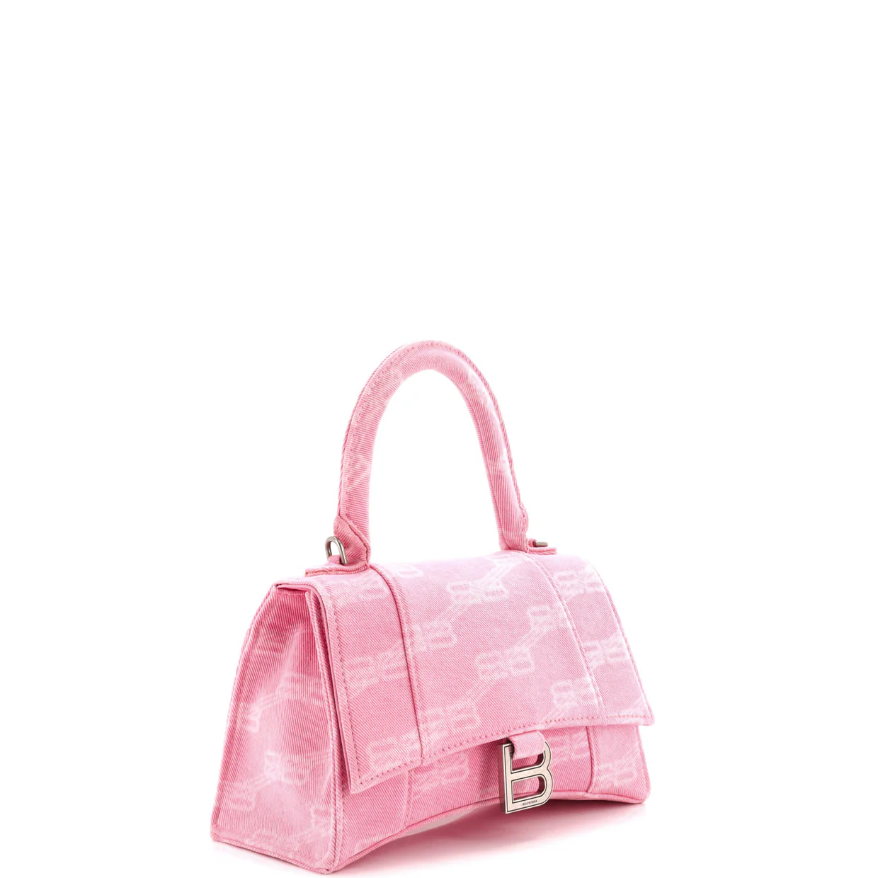 Hourglass Top Handle Bag BB Monogram Denim Small - Deep Luxury