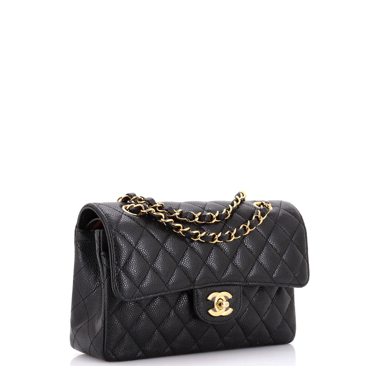 Classic Double Flap Bag Quilted Caviar Small - Deep Luxury