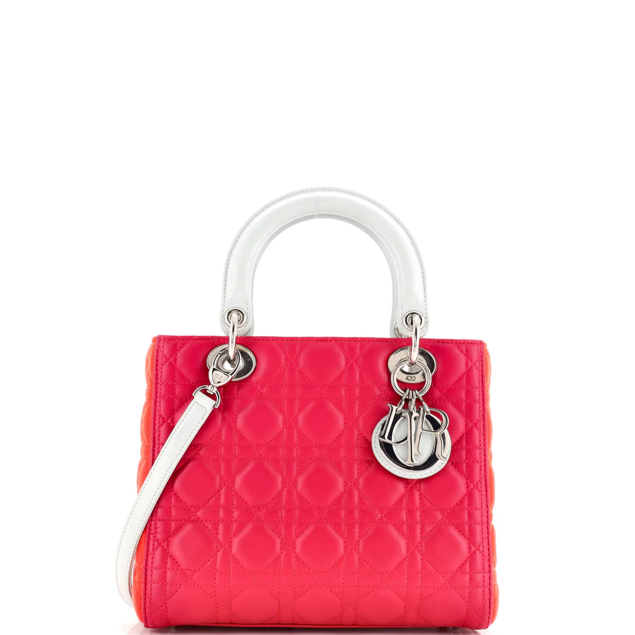 Tricolor Lady Dior Bag Cannage Quilt Lambskin Medium - Deep Luxury
