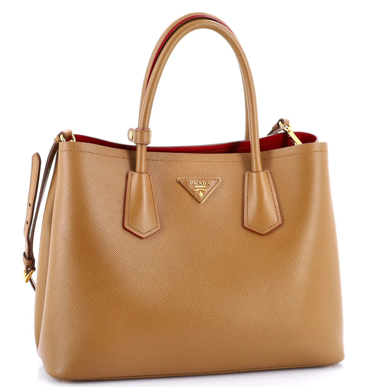 Cuir Double Tote Saffiano Leather Medium - Deep Luxury