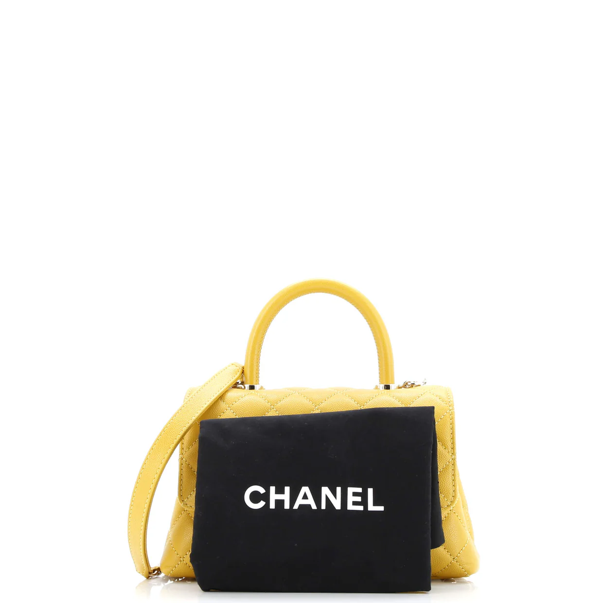 Coco Top Handle Bag Quilted Caviar Mini - Deep Luxury