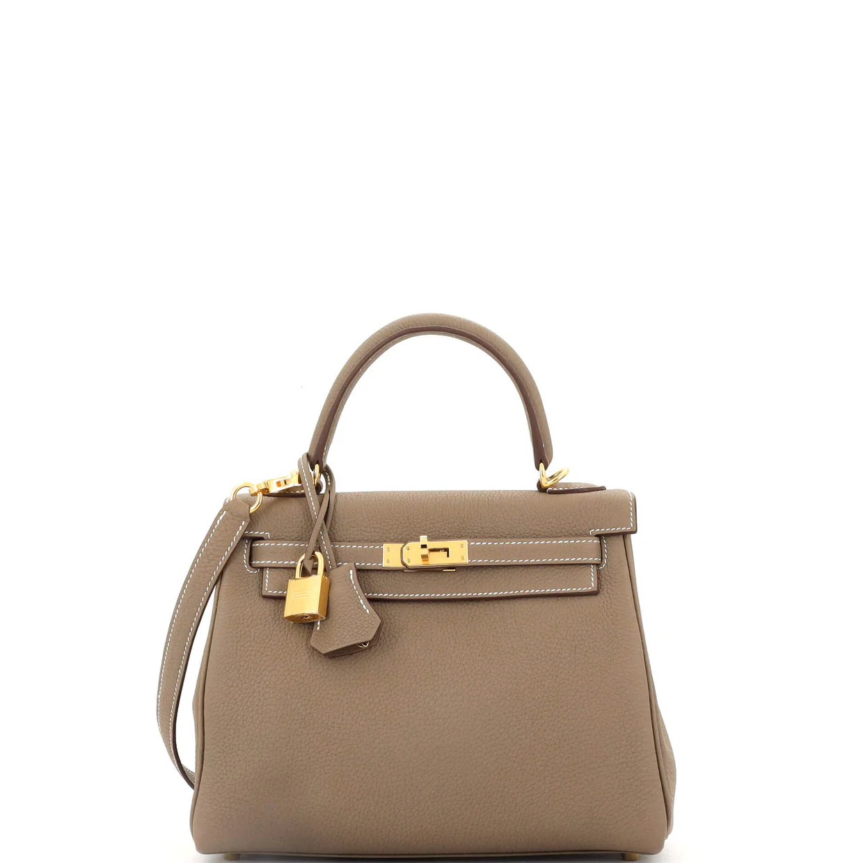 Kelly Handbag Grey Togo with Gold Hardware 25 - Deep Luxury